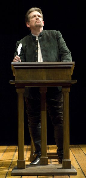 Shag (Anthony Heald) considers the challenges of his new commission. Photo by Jenny Graham. For press inquires please contact Katie Jackman at 206-443-2210 x1001 or press@seattlerep.org.