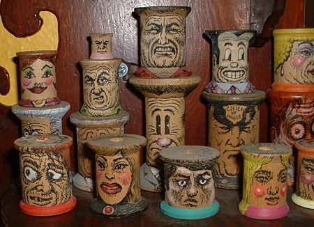 A collection of spoolpeople created by R. Crumb.