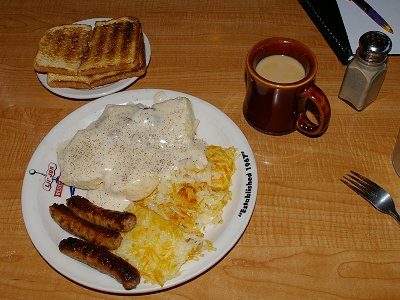 Biscuits and gravy from the Lil Jon Restaurant in Bellevue.