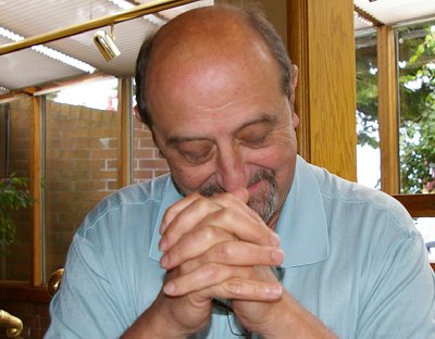 Donn Irwin praying for breakfast.