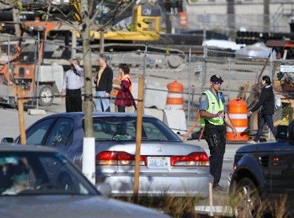 Construction and traffic on Mercer.