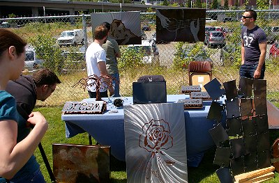 Interesting metal art on display at the Urban Art Festival 2011.