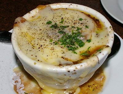 Onion soup from Mama Stortini's in Sumner, Washington.