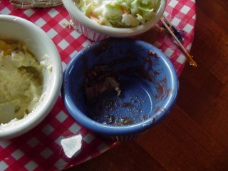 We finished off two bowls of Warthog barbeque sauce.