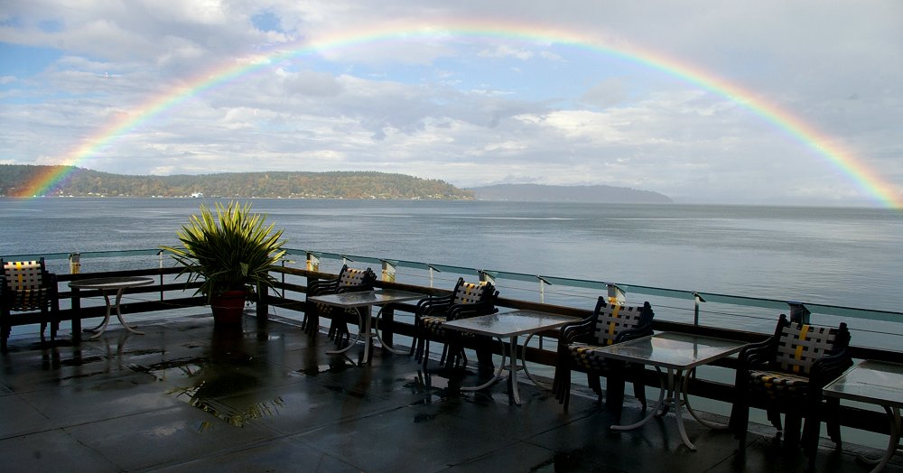 Under the rainbow at Anthony's Homeport At Point Defiance in Tacoma - image.