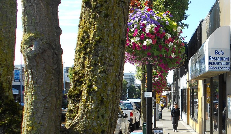 On the sidewalk outside Be's Restaurant West Seattle - image.