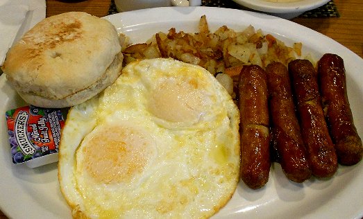 Sausage and eggs at Be's Restaurant West Seattle - image.