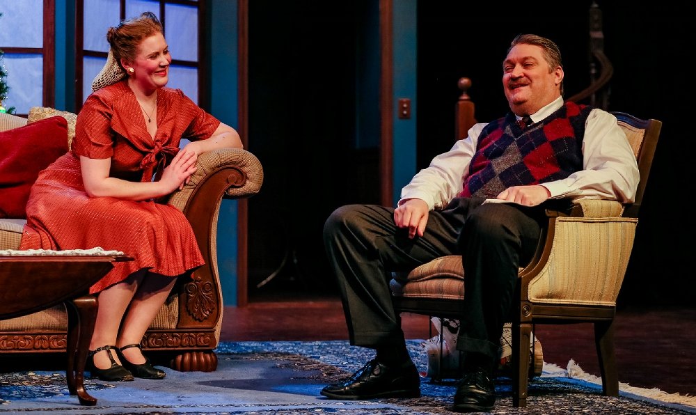 Sunny Freitag (played by Jill Heinecke) and Adolph Freitag (played by Russ Holm) - Photo by DK Photography - The Last Night of Ballyhoo at Tacoma Little Theatre - image.