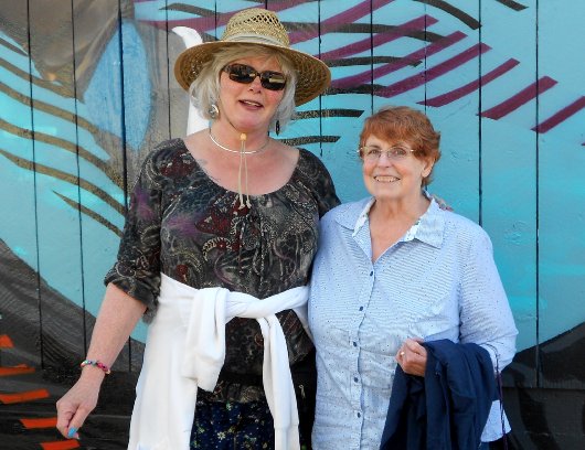 Rita Morkrid and Peggy Doman standing in the alley outside the Crown Bar on Sixth Avenue in Tacoma - image.