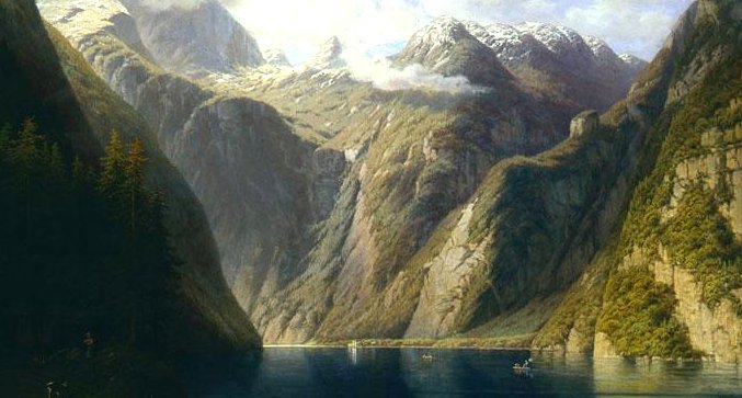 A section of View of Koenigsee by Daniel Somogyi - Frye Art Museum - photo