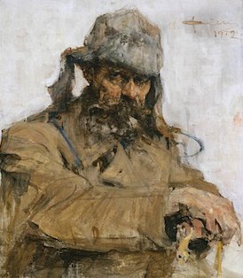 A portrait by Nicolai Fechen of his father.