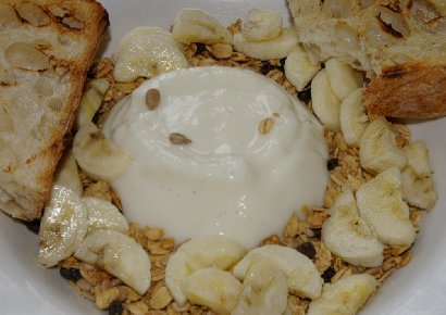 A yogurt breakfast offering at the Americana Restaurant in Seattle.
