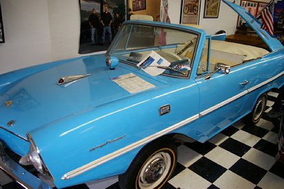 An amphiCar at the Vintage Antique Motorcycle Museum in Chehalis, Washington.