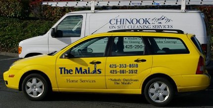 Company vehicles for The Maids and Chinook Services in Everett, Washington - image.