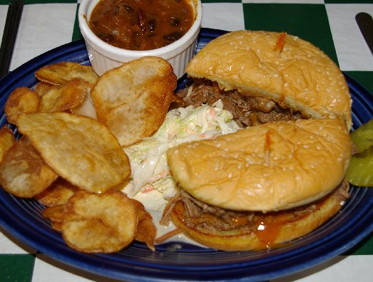 Pulled Pork Sandwich at Clarks Restaurant in Arctic Cosmopolis WA - image.
