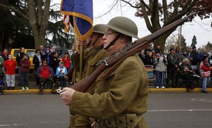 Doughboys marching in nearby Auburn, Washington.