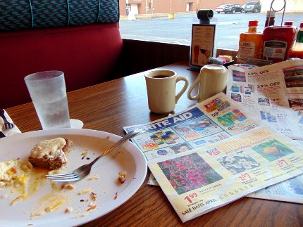 Breakfast at Cattins Family Style Restaurant in Puyallup, Washington.