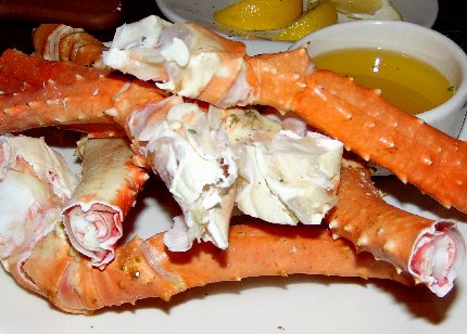 Steamed King Crab at the Outback Steak House on South Hill Puyallup, Washington.