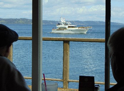 Watching the Marine Daffodil Parade at Katie Downs Tavern & Eatery Tacoma, Washington.