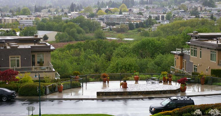 Viewpoint overlooking downtown Edmonds, Washington - image.