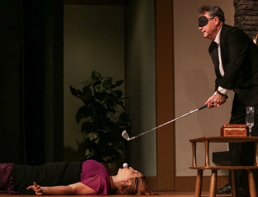 Stacia Russell as Pamela and Andrew Fry as Henry - Tacoma Little Theatre - Fox On The Fairway - image.