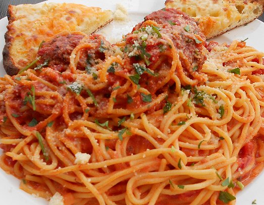 Spaghetti and meatballs at Farrelli Pizza at Point Ruston - image.