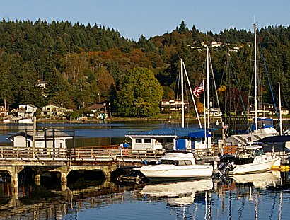 The west end of the bay in Gig Harbor, Washington - image.