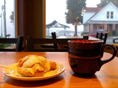 Morning coffee at the Java & Clay Cafe in Gig Harbor, Washington - image.