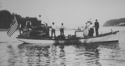 Peter Skansie had the first motorized fishing boat in Gig Harbor, Washington - image.