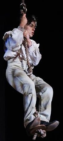 Christopher Morson from the Adventures of Huckleberry Finn at Book-It Repertory in Seattle, Washington - Photo by Alan Alabastro.