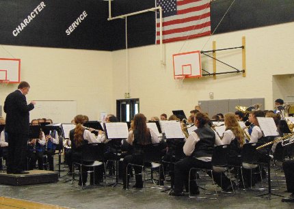 Mr Andy Burch leading the Edgemont Junior High School Band at the Valley Region Band Contest in Puyallup, Washington.