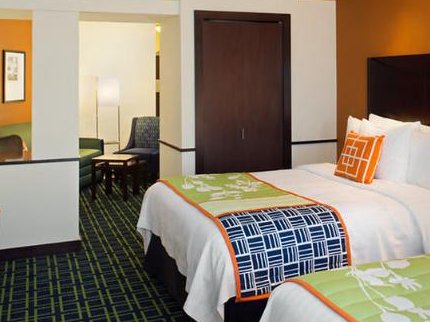Our Queen Suite at the Fairfield Inn in downtown Puyallup, Washington.