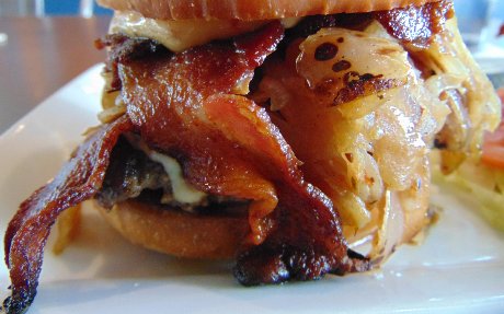 The Bleu Marble Bacon Burger at the LunchBox Laboratory Restaurant - Gig Harbor - image.