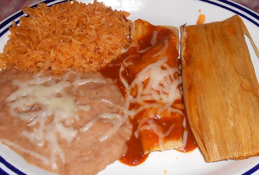 My plate of food at Los Tamales Restaurant Tacoma - image.