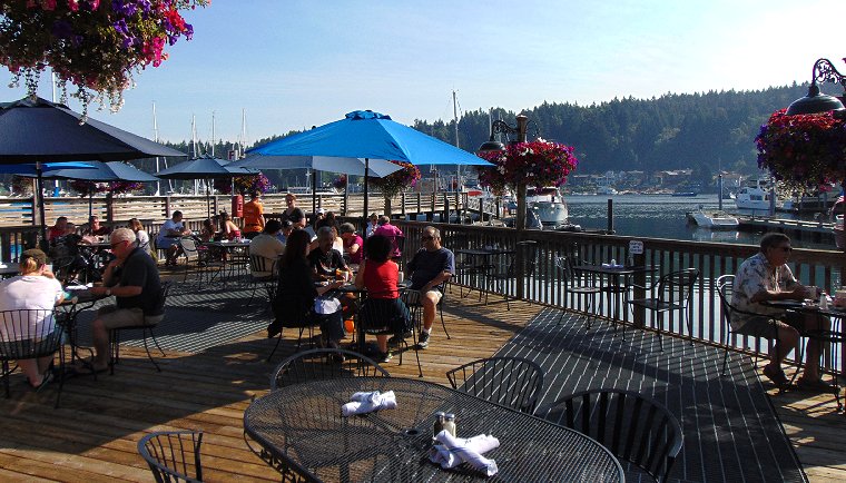Seating on the deck at Netshed No. 9