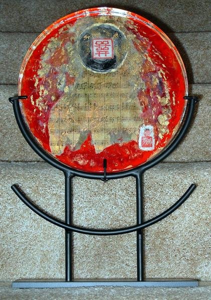 Double Happiness - Zen Art by Artist Nola V. Tresslar in mixed media.