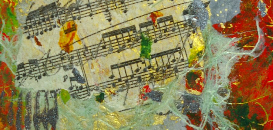 Musical Memories by Artist Nola V. Tresslar in mixed media.