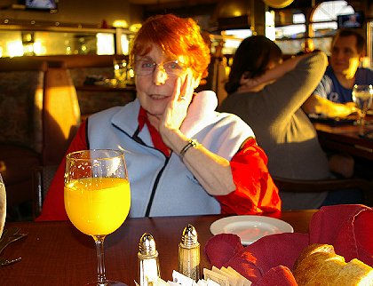 Sunset at dinner in the Shilo Inn restaurant at Ocean Shores, Washington - image.