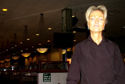 Our hard working waitress Stephanie at the Shilo Inn restaurant in Ocean Shores, Washington - image.
