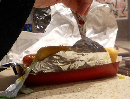 a hotdog from the Point Ruston cinema - image.