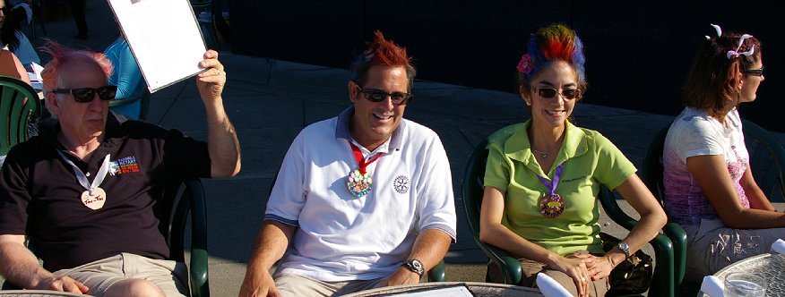 Rotarians enjoying themselves on the deck at Tacoma, Washington.