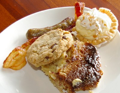 My dessert plate from Shenanigans waterfront restaurant along Ruston Way in Tacoma, Washington.