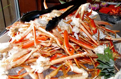 Crab legs from brunch at Shenanigans waterfront restaurant along Ruston Way in Tacoma, Washington.