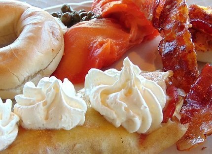Peg's plate of lox and crepe - image.