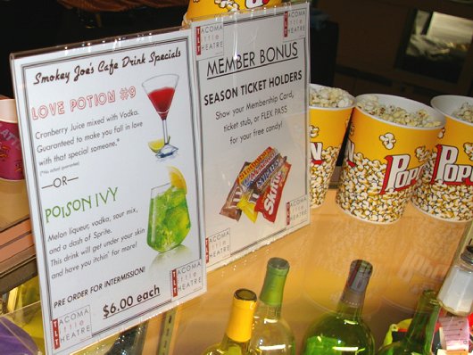 Specialty Smokey Joe cocktails at Tacoma Little Theatre - image.
