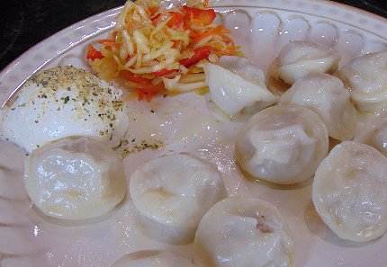 Pork and chicken dumplings at Katya's Bakery, Everett Washington - image.